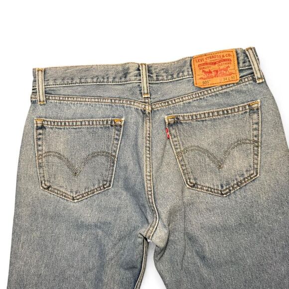 Y2K era Levi's 505 denim jeans medium wash straight Fit jeans 34X30 - Picture 5 of 8